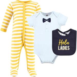 imageHudson Baby Unisex Cotton Sleep and Play Bodysuit and Bandana Bib SetHola Ladies