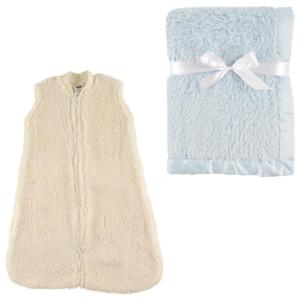 imageSherpa Blanket ampamp Wearable Sherpa Sleeping Bag 2PackBlueCream