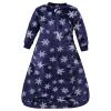 imageHudson Baby Unisex Baby Plush LongSleeve Sleeping Bag Sack Wearable Blanket Holly 09 MonthsNavy Snowflake