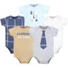 imageHudson Baby Infant Boys Cotton Bodysuits 5Pack Plaid Necktie Preemie