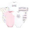 imageHudson Baby Infant Girl Cotton Bodysuits Happy Girl Preemie
