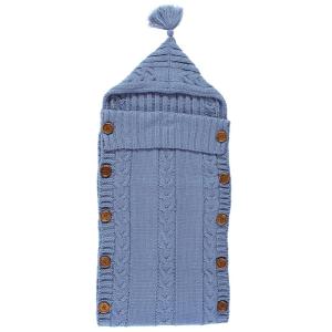 imageHudson Baby Unisex Baby Knitted Baby Lounge Stroller Wrap Sack Charcoal One SizeCoronet Blue