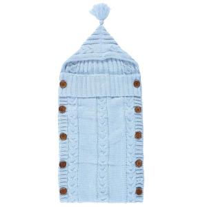 imageHudson Baby Unisex Baby Knitted Baby Lounge Stroller Wrap Sack Charcoal One SizeLight Blue