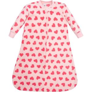 imageHudson Baby Unisex Baby LongSleeve Fleece Sleeping BagBright Pink Hearts
