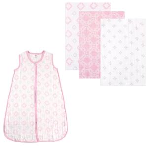 imageMuslin Swaddle Blanket 3Pack ampamp Wearable Muslin Sleeping BagDamaskDamask