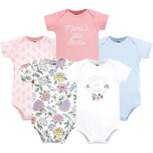 imageHudson Baby Infant Girl Cotton Bodysuits Vintage Blossom Newborn