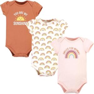 imageHudson Baby Unisex Baby Cotton Bodysuits Sunshine Rainbows 912 Months