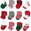 imageHudson Baby Unisex Baby Cotton Rich Baby Terry Socks 24Pack12 Days of Christmas