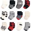 imageHudson Baby Unisex Baby Cotton Rich Baby Terry Socks 24PackBuffalo Plaid Moose