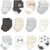 imageHudson Baby Unisex Baby Cotton Rich Baby Terry Socks 24PackGray Beige Solid