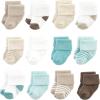 imageHudson Baby Unisex Baby Cotton Rich Baby Terry Socks 24PackTeal Brown Stripe