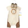 imageHudson Baby babyboys Cotton Bodysuit Pant and Shoe SetBrave Lion