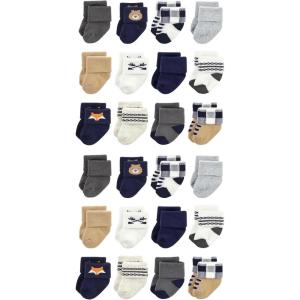 imageHudson Baby Unisex Baby Cotton Rich Baby Terry Socks 24PackBlue Forest