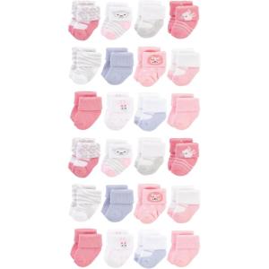 imageHudson Baby Unisex Baby Cotton Rich Baby Terry Socks 24PackGirl Safari