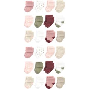 imageHudson Baby Unisex Baby Cotton Rich Baby Terry Socks 24PackMauve Sage Dot