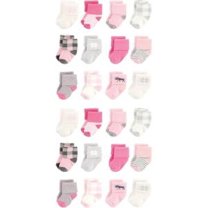 imageHudson Baby Unisex Baby Cotton Rich Baby Terry Socks 24PackPink Moose