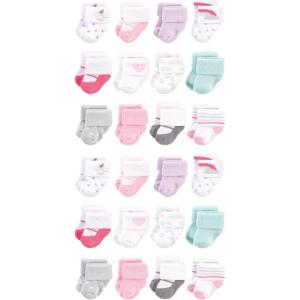 imageHudson Baby Unisex Baby Cotton Rich Baby Terry Socks 24PackPink Unicorn