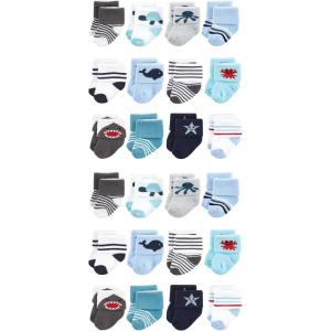 imageHudson Baby Unisex Baby Cotton Rich Baby Terry Socks 24PackSea Creatures