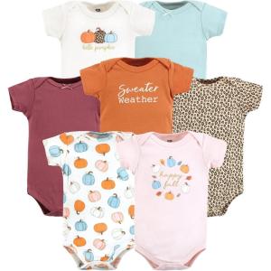 imageHudson Baby babygirls Cotton Bodysuits 7packHappy Fall