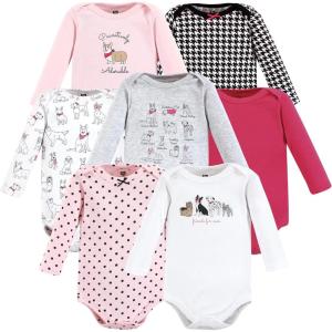 imageHudson Baby babygirls Cotton Longsleeve Bodysuits 7packGirl Dogs