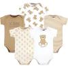 imageHudson Baby Unisex Baby Cotton Bodysuits Teddy Bears 5Pack 912 Months