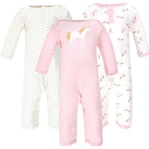 imageHudson Baby Cotton Union Suit 2 Pack PantsGold Unicorn
