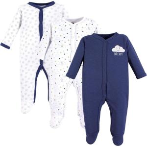 imageHudson Baby Cotton Union Suit 2 Pack PantsNavy Clouds