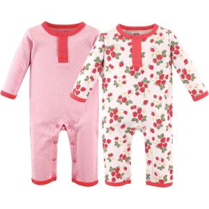 imageHudson Baby Cotton Union Suit 2 Pack PantsStrawberry