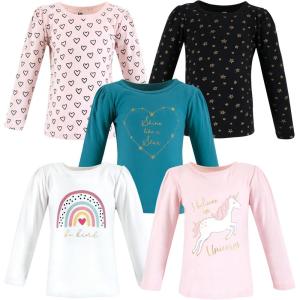 imageHudson Baby Unisex Baby Long Sleeve TShirtsUnicorn Rainbow