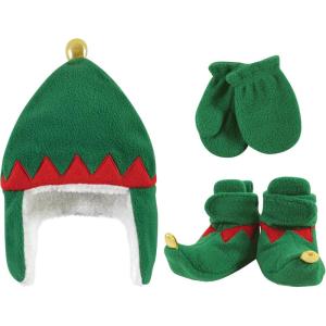 imageHudson Baby BabyGirls Trapper Hat Mitten and Bootie SetGreen Elf