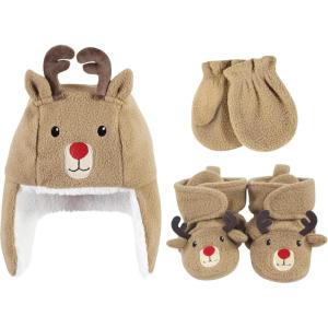 imageHudson Baby BabyGirls Trapper Hat Mitten and Bootie SetReindeer
