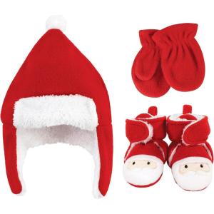 imageHudson Baby BabyGirls Trapper Hat Mitten and Bootie SetSanta