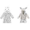 imageHudson Baby Girl Plush Animal Face Bathrobe 2Pack Gray Zebra Zebra