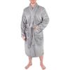 imageHudson Collections Mens and Unisex Shawl Collar Plush Robe Sleepwear Gray SmallMedium SM