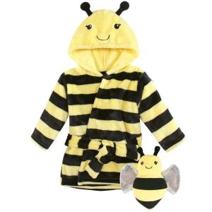 imageHudson Baby Unisex Baby Plush Bathrobe and Toy Set Bee One Size