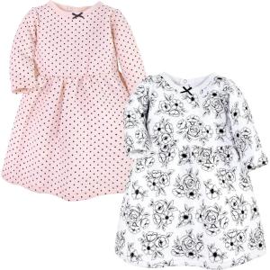 imageHudson Baby Girls Cotton DressesBlack Toile Pink