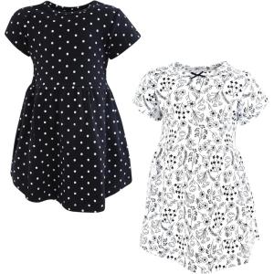 imageHudson Baby Girls Cotton DressesBlack White Flowers