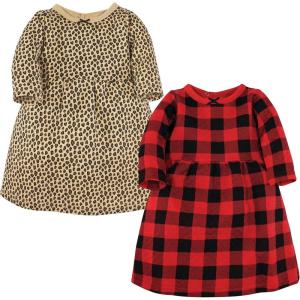 imageHudson Baby Girls Cotton DressesBuffalo Plaid Leopard