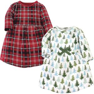 imageHudson Baby Girls Cotton DressesEvergreen Trees