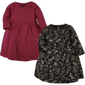 imageHudson Baby Girls Cotton DressesGold Botanical