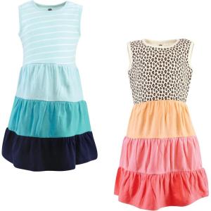 imageHudson Baby Girls Cotton DressesLeopard Coral Mint