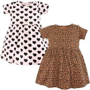 imageHudson Baby Girls Cotton DressesLeopard and Hearts