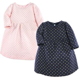 imageHudson Baby Girls Cotton DressesMetallic Navy Pink