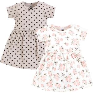 imageHudson Baby Girls Cotton DressesNeutral Pink Floral