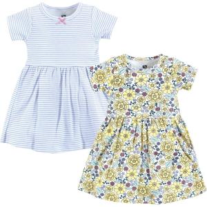 imageHudson Baby Girls Cotton DressesOutline Floral Yellow