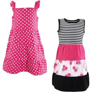 imageHudson Baby Girls Cotton DressesPink Black Roses