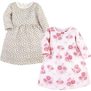 imageHudson Baby Girls Cotton DressesPink Blush Rose Leopard