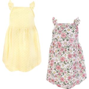imageHudson Baby Girls Cotton DressesPink Yellow Pretty Floral