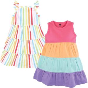 imageHudson Baby Girls Cotton DressesRainbow Stripe