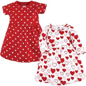 imageHudson Baby Girls Cotton DressesRed Pink Hearts